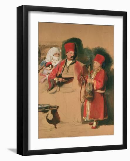 Portrait of Sotiri, 19Th Century (W/C on Paper)-David Wilkie-Framed Giclee Print