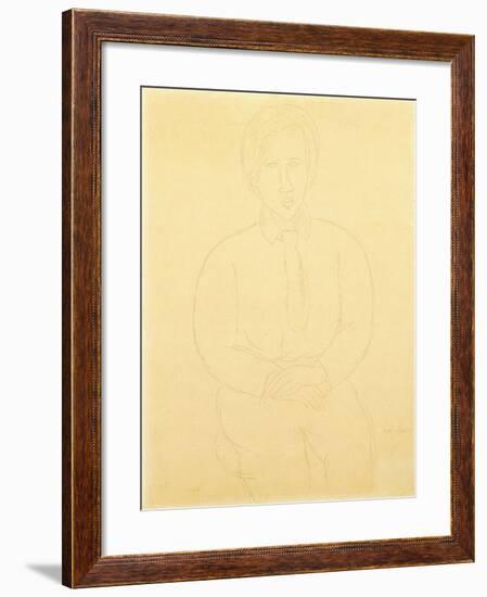 Portrait of Soutine Sitting, 1917-Amedeo Modigliani-Framed Giclee Print