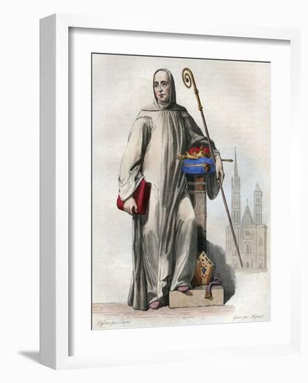 Portrait of Suger (abbe Suger) (1081-1151), French abbot and historian-French School-Framed Giclee Print