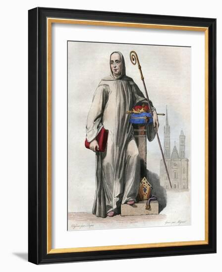 Portrait of Suger (abbe Suger) (1081-1151), French abbot and historian-French School-Framed Giclee Print