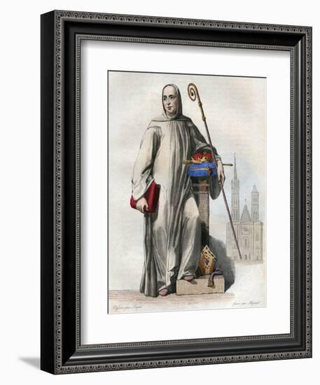 Portrait of Suger (abbe Suger) (1081-1151), French abbot and historian-French School-Framed Giclee Print