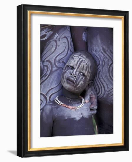 Portrait of Surma Child, Ethiopia-Gavriel Jecan-Framed Photographic Print