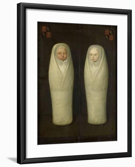 Portrait of Swaddled Twins: Early-Deceased Children of Jacob de Graeff and Aeltge Boelens, c.1617-Dutch School-Framed Giclee Print