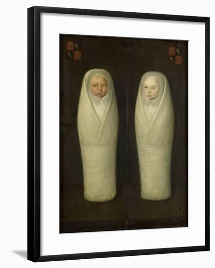 Portrait of Swaddled Twins: Early-Deceased Children of Jacob de Graeff and Aeltge Boelens, c.1617-Dutch School-Framed Giclee Print