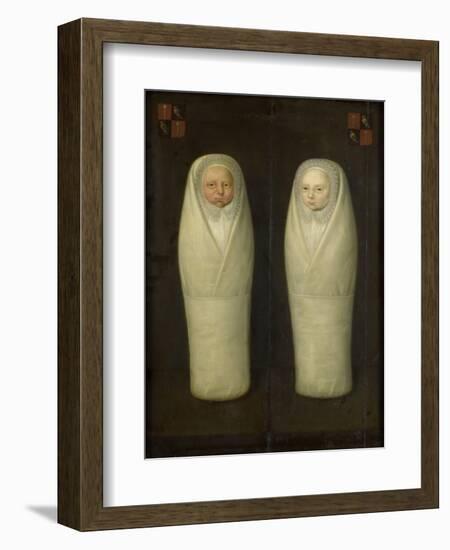 Portrait of Swaddled Twins: Early-Deceased Children of Jacob de Graeff and Aeltge Boelens, c.1617-Dutch School-Framed Giclee Print