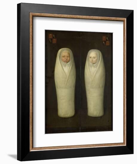 Portrait of Swaddled Twins: Early-Deceased Children of Jacob de Graeff and Aeltge Boelens, c.1617-Dutch School-Framed Giclee Print