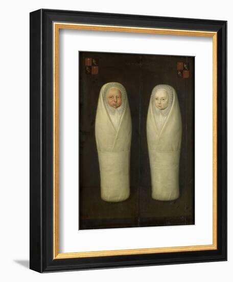 Portrait of Swaddled Twins: Early-Deceased Children of Jacob de Graeff and Aeltge Boelens, c.1617-Dutch School-Framed Giclee Print