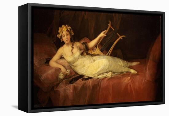 Portrait of the 10th Marquesa De Santa Cruz as the Muse Euterpe-Francisco de Goya-Framed Premier Image Canvas