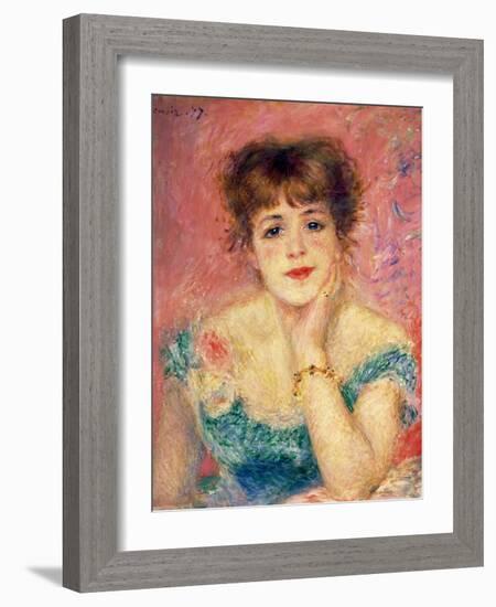 Portrait of the Actress Jeanne Samary, 1877 (Study)-Pierre-Auguste Renoir-Framed Giclee Print