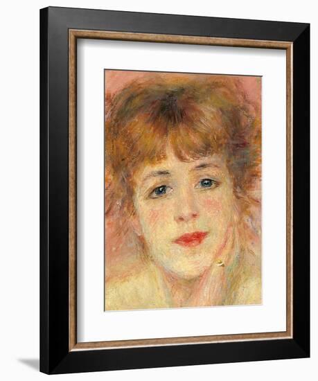 Portrait of the Actress Jeanne Samary-Pierre-Auguste Renoir-Framed Art Print