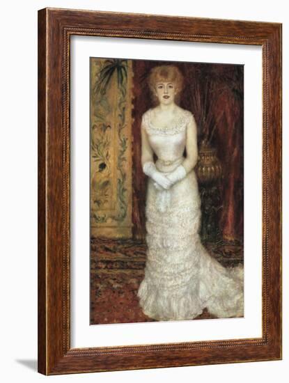 Portrait of the Actress Jeanne Samary-Pierre-Auguste Renoir-Framed Art Print