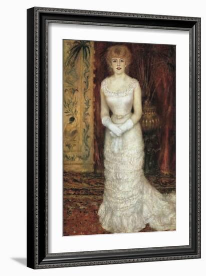 Portrait of the Actress Jeanne Samary-Pierre-Auguste Renoir-Framed Art Print