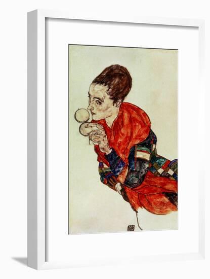 Portrait of the Actress Marga Boerner with Compact, 1917-Egon Schiele-Framed Giclee Print