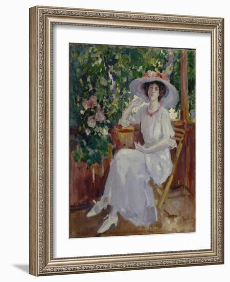 Portrait of the Actress Nadezhda Komarovskaya-Konstantin Alexeyevich Korovin-Framed Giclee Print