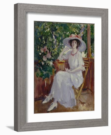 Portrait of the Actress Nadezhda Komarovskaya-Konstantin Alexeyevich Korovin-Framed Giclee Print