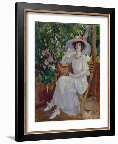 Portrait of the Actress Nadezhda Komarovskaya-Konstantin Alexeyevich Korovin-Framed Giclee Print