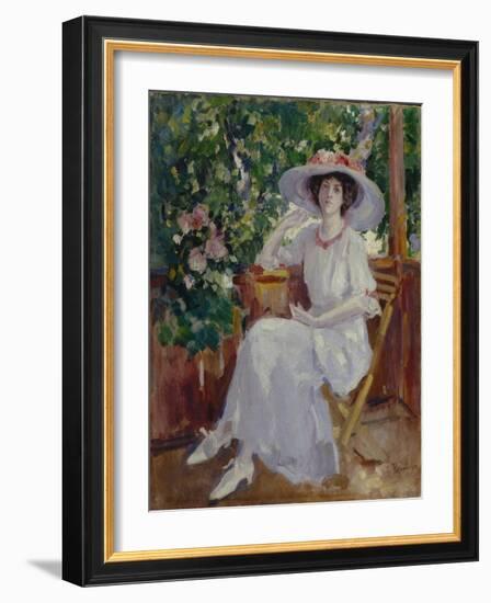 Portrait of the Actress Nadezhda Komarovskaya-Konstantin Alexeyevich Korovin-Framed Giclee Print