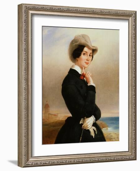 Portrait of the Actress of the Imperial Theatre Vera Samoylova, 1840S-Eugene Pluchart-Framed Giclee Print