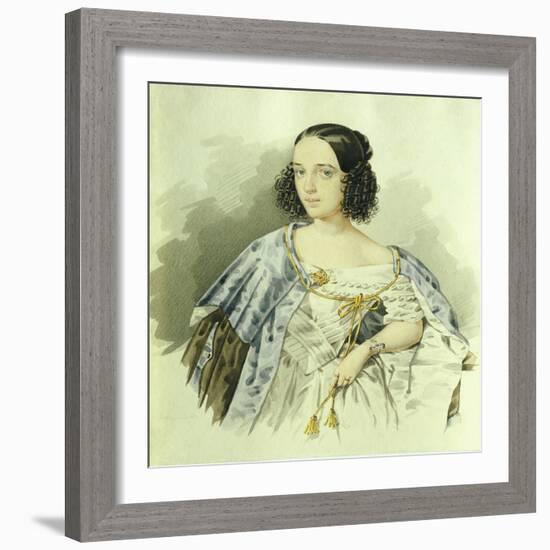 Portrait of the Actress Varvara Asenkova (1817-184), 1839-I. Alexeyev-Framed Giclee Print