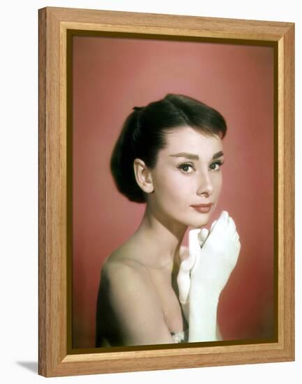 Portrait of the American Actress Audrey Hepburn, Photo for Promotion of Film Sabrina, 1954-null-Framed Stretched Canvas