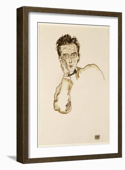 Portrait of the Art Dealer, Paul Wengraf, 1917-Egon Schiele-Framed Giclee Print