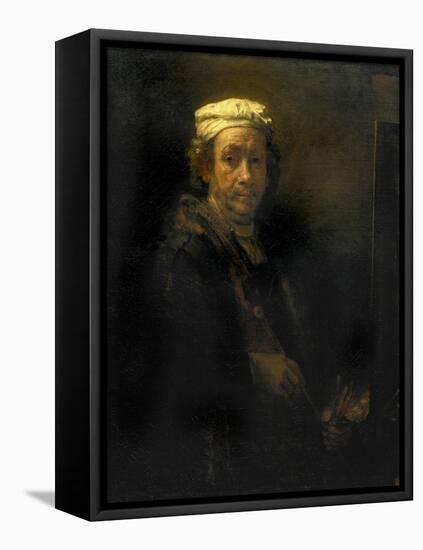 Portrait of the Artist at His Easel, 1660-Rembrandt van Rijn-Framed Premier Image Canvas