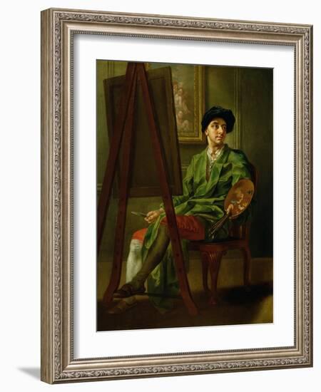 Portrait of the Artist at His Easel-Francis Hayman-Framed Giclee Print