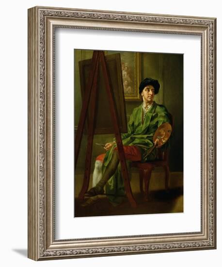 Portrait of the Artist at His Easel-Francis Hayman-Framed Giclee Print