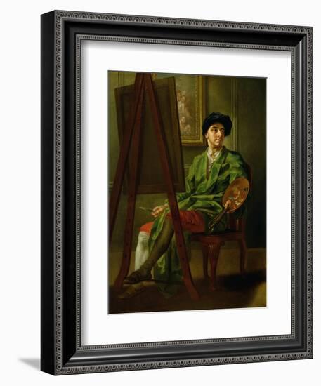 Portrait of the Artist at His Easel-Francis Hayman-Framed Giclee Print