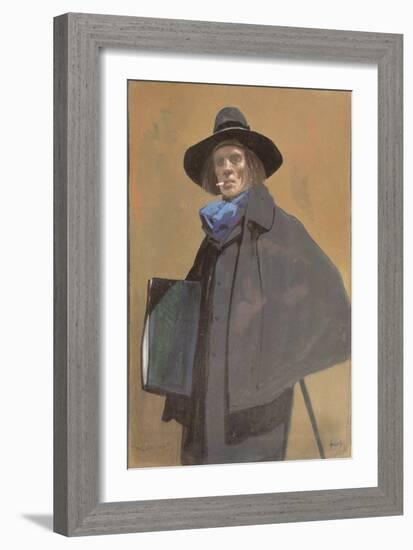 Portrait of the Artist, C.1910 (W/C on Paper)-John Hassall-Framed Giclee Print