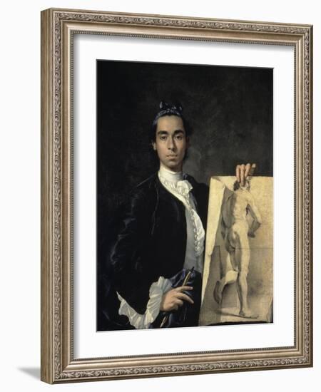 Portrait of the Artist Holding a Life Study, 18th century-Luis Egidio Melendez-Framed Giclee Print