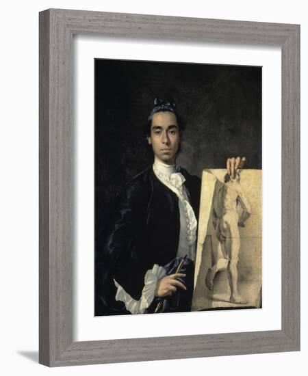 Portrait of the Artist Holding a Life Study, 18th century-Luis Egidio Melendez-Framed Giclee Print