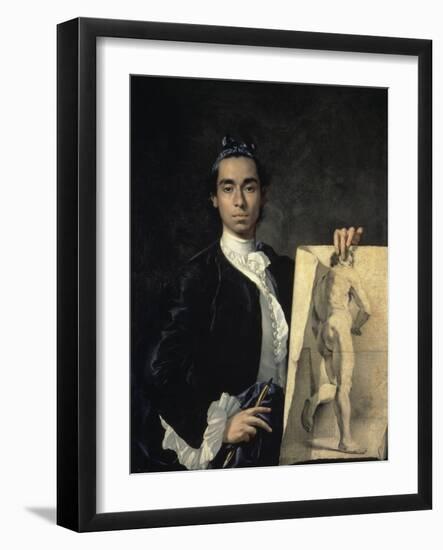 Portrait of the Artist Holding a Life Study, 18th century-Luis Egidio Melendez-Framed Giclee Print