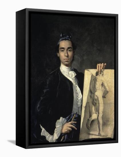 Portrait of the Artist Holding a Life Study, 18th century-Luis Egidio Melendez-Framed Premier Image Canvas