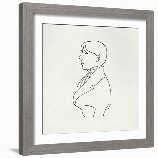 Portrait of the Artist in Outline-Aubrey Beardsley-Framed Giclee Print