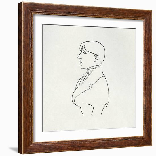 Portrait of the Artist in Outline-Aubrey Beardsley-Framed Giclee Print