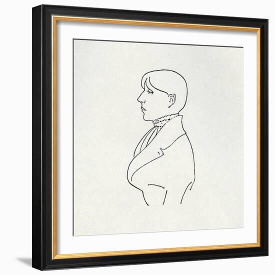 Portrait of the Artist in Outline-Aubrey Beardsley-Framed Giclee Print