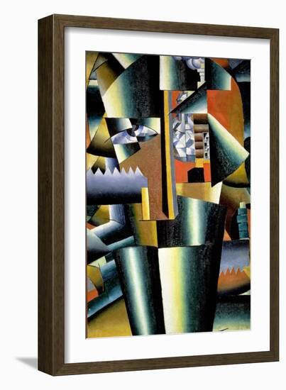 Portrait of the Artist Ivan Vasilievich Klyun (1873-1942) as a Builder, 1911-Kasimir Malevich-Framed Giclee Print