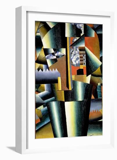 Portrait of the Artist Ivan Vasilievich Klyun (1873-1942) as a Builder, 1911-Kasimir Malevich-Framed Giclee Print