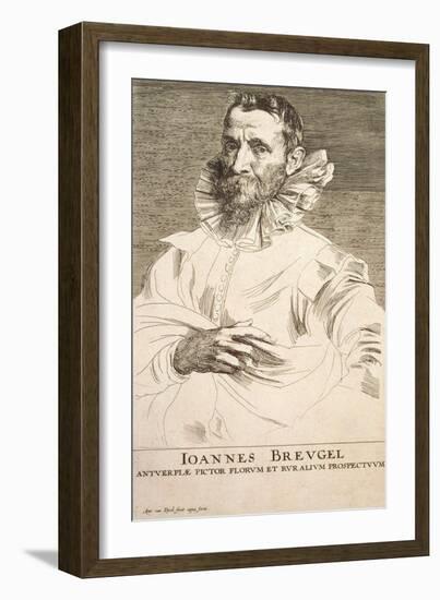 Portrait of the Artist Jan Brueghel the Younger, First Third of 17th Century-Sir Anthony Van Dyck-Framed Giclee Print