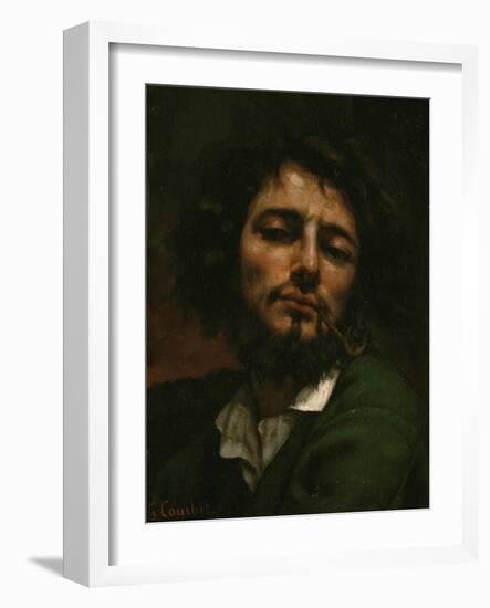 Portrait of the Artist (L'Homme a La Pipe), 1849-Gustave Courbet-Framed Giclee Print