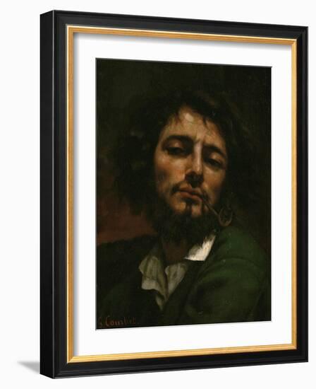 Portrait of the Artist (L'Homme a La Pipe), 1849-Gustave Courbet-Framed Giclee Print