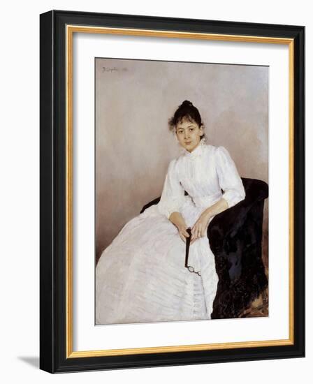 Portrait of the Artist Maria Yakunchikova-Weber (1870-190), 1885-1887-Valentin Alexandrovich Serov-Framed Giclee Print