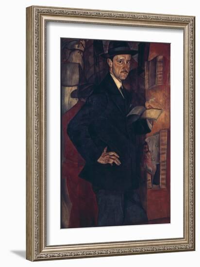 Portrait of the Artist Mstislav Dobuzhinsky (1875-195), 1917-Boris Dmitryevich Grigoriev-Framed Giclee Print