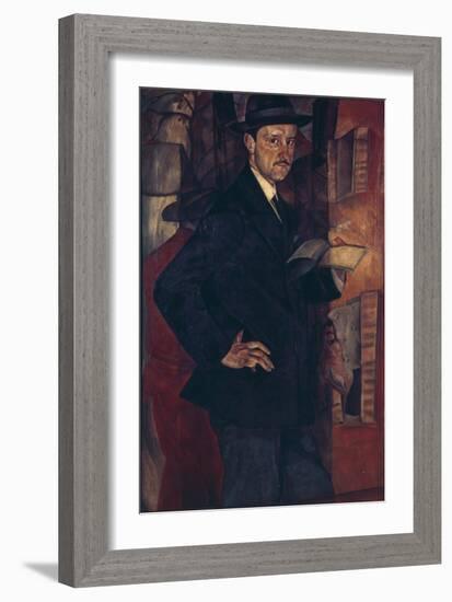 Portrait of the Artist Mstislav Dobuzhinsky (1875-195), 1917-Boris Dmitryevich Grigoriev-Framed Giclee Print