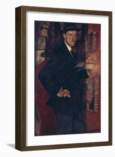 Portrait of the Artist Mstislav Dobuzhinsky (1875-195), 1917-Boris Dmitryevich Grigoriev-Framed Giclee Print