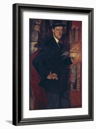 Portrait of the Artist Mstislav Dobuzhinsky (1875-195), 1917-Boris Dmitryevich Grigoriev-Framed Giclee Print