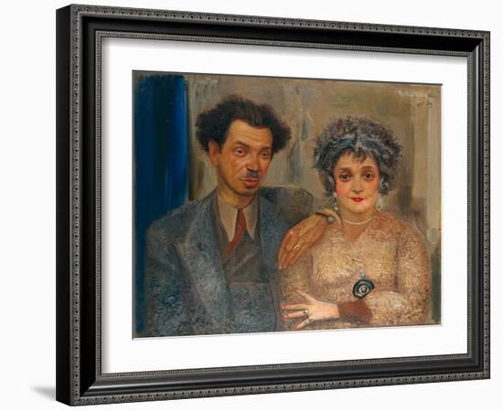 Portrait of the Artist Nikiolai Remizov (1887-197) with His Wife, Between 1926 and 1933-Boris Dmitryevich Grigoriev-Framed Giclee Print