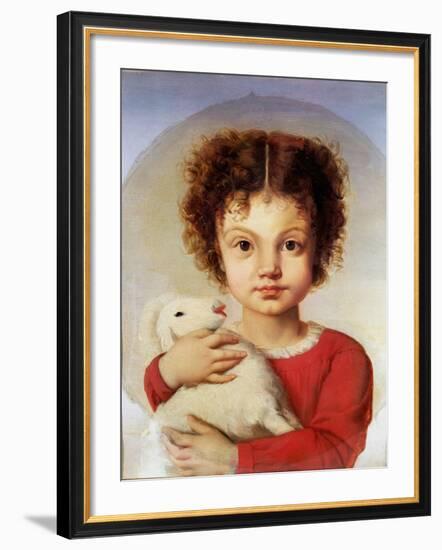 Portrait of the Artist's Daughter, Lina-Luigi Calamatta-Framed Giclee Print