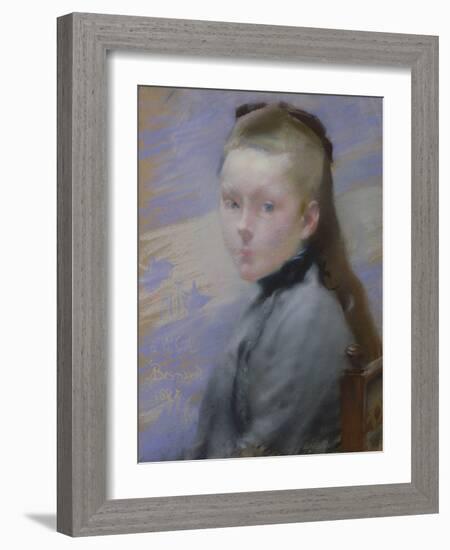 Portrait of the Artist's Daughter (Oil on Canvas)-Paul Albert Besnard-Framed Giclee Print